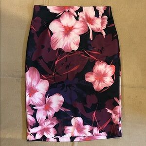 Floral Pink and Purple Women's Skirt